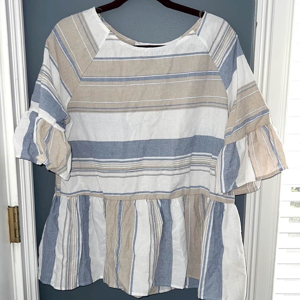Striped peplum top